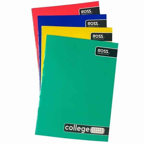 Cuaderno college matemáticas 5 mm 80 hojas Ross Ivikas