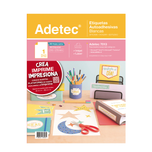 Etiqueta autoadhesivas blancas 216x279 (10 hojas) - Adetec 7013