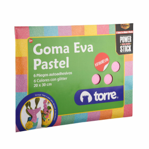 Estuche Goma eva pastel 20x30 cm (Estuche 6 pliegos adhesivo) - Torre