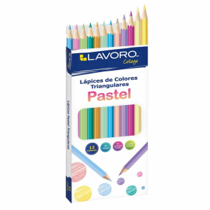 Lápices de colores (12) triangulares pastel Lavoro