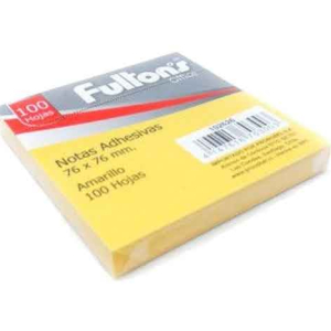 Notas adhesivas amarillo 75 x 75 mm Fultons
