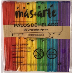 Palos de helado mediado colores surtidos Más+arte