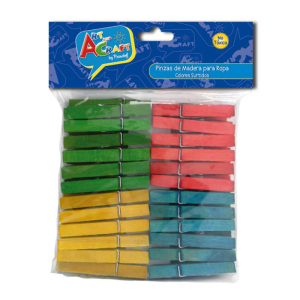 Pinzas de madera colores surtidos Art and Craft