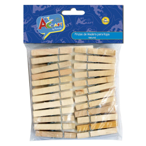 Pinzas de madera natural Art and Craft
