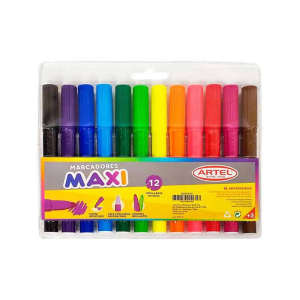 Plumones 12 colores Maxi Artel