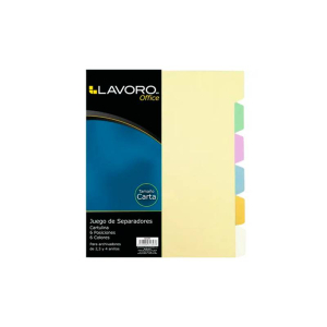 Separadores carta 6 posiciones 6 colores - Lavoro