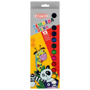 Témpera sólida 12 colores Artel