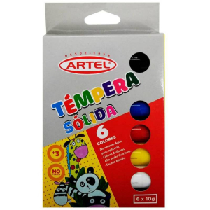 Témpera sólida 6 colores Artel