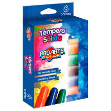Témpera sólida 6 colores Proarte