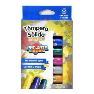Témpera sólida Metálica 6 colores Proarte