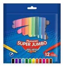 Plumones super jumbo 12 colores - Proarte