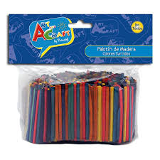 Palotín madera colores surtidos (300 un.) - Art and Craft