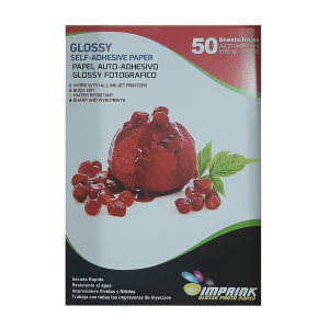 Papel fotográfico glossy auto adhesivo A4, 135g, 50 hojas - Imprink