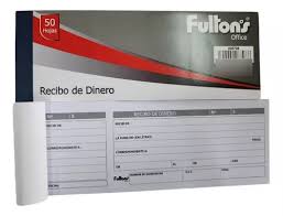 Recibo de dinero, 50 hojas - Fultons