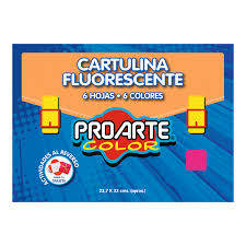 Estuche cartulina Fluorescente de colores Proarte
