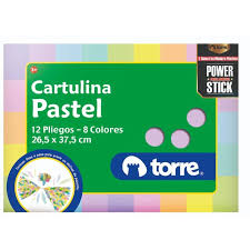 Estuche Cartulina de colores Pastel Torre