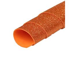 Goma eva glitter 20x30 cm Naranja