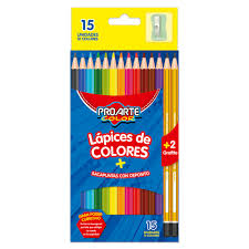 Lápices de colores+sacapunta+2 grafito - Proarte