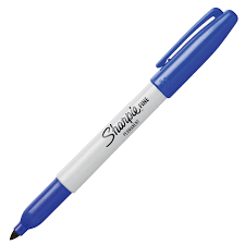 Plumón permanente punta fina azul Sharpie