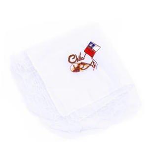 Pañuelo blanco tela con blonda 35x35 (Dama)