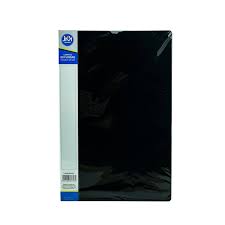 Carpeta negra con 10 fundas plasticas t/oficio - JM Import