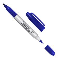 Plumón permanente punta fina & ultra fino azul Sharpie
