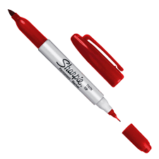 Plumón permanente punta fina & ultra fino rojo Sharpie